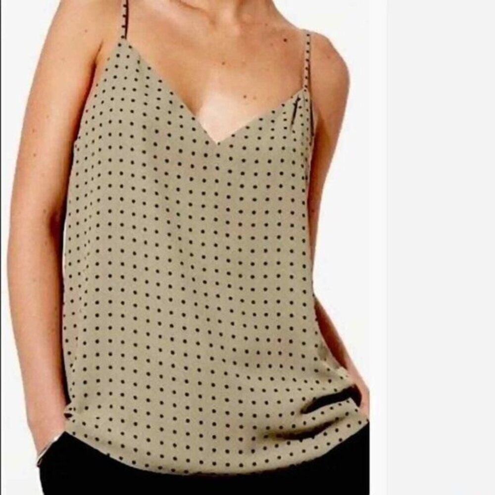 Babaton Aritzia Green Polka Dot Camisole Top